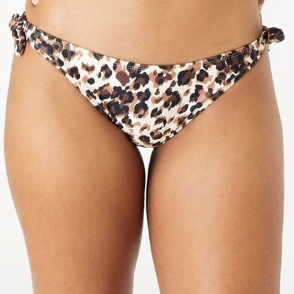 Accessorize Bikini Bottom Leopard Print Multi Tie Side Size 2‎
